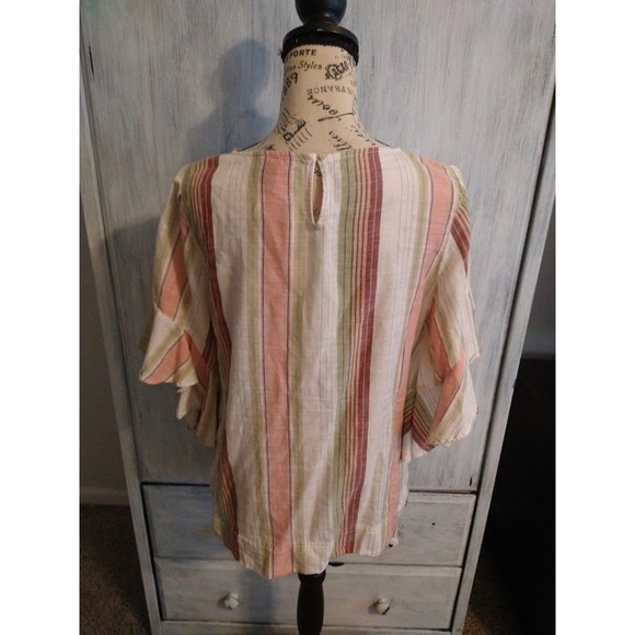 Chaps medium ruffled sleeve flared top - Picture 4 of 8